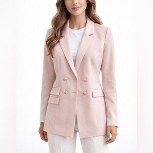 White House Black Market Blush Double-Breasted Blazer